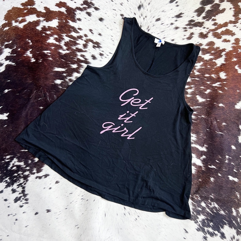 Get It Girl! Black Tank Top Girl Boss Sz Medium
